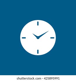 Clock Line Icon On Blue Background