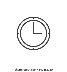 Clock line icon, outline vector sign, linear pictogram isolated on white. Time symbol, logo illustration