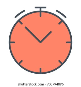 Clock line icon. Stopwatch  linear symbol. Alarm pictogram. Vector sign in outline style