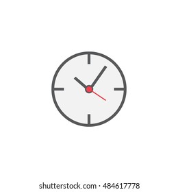 Clock line icon, time outline vector logo illustration, filled color linear pictogram isolated on white
