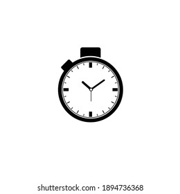 Clock line icon, timer isolated on white background. Simple alarm clock Icon vector illustration. Business watch. Simple desktop clock. Minimalistic hour, watch symbol  