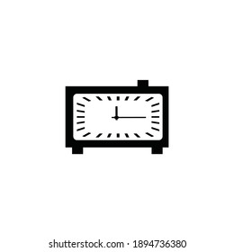 Clock line icon, timer isolated on white background. Simple alarm clock Icon vector illustration. Business watch. Simple desktop clock. Minimalistic hour, watch symbol  