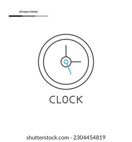 Clock Line Icon Vector Design.