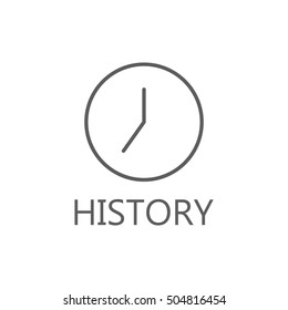 Clock line icon. Vector high quality outline pictogram of clock. Sign of element for home's interior. Thin line icon for design website or mobile app. Black symbol on format EPS 10 for logo.