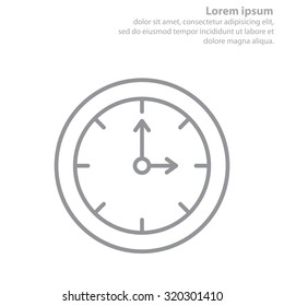 Clock line icon , Vector illustration flat design