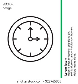 Clock line icon , Vector illustration flat design