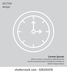 Clock line icon , Vector illustration flat design