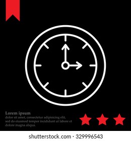 Clock line icon , Vector illustration flat design