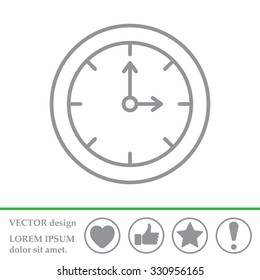 Clock line icon , Vector illustration flat design
