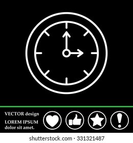Clock line icon , Vector illustration flat design