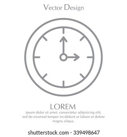 Clock line icon , Vector illustration flat design