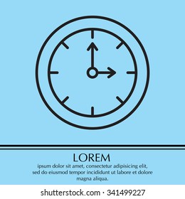 Clock line icon , Vector illustration flat design