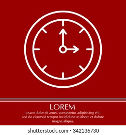 Clock line icon , Vector illustration flat design