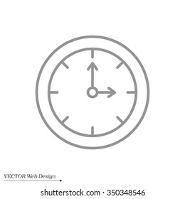 Clock line icon , Vector illustration flat design