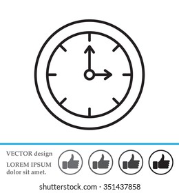 Clock line icon , Vector illustration flat design