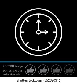 Clock line icon , Vector illustration flat design