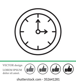 Clock line icon , Vector illustration flat design