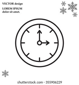 Clock line icon , Vector illustration flat design