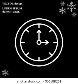 Clock line icon , Vector illustration flat design