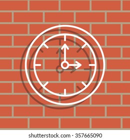 Clock line icon , Vector illustration flat design