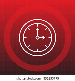 Clock line icon , Vector illustration flat design