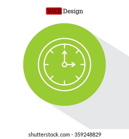 Clock line icon , Vector illustration flat design