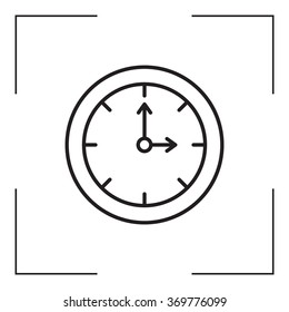 Clock line icon, vector illustration flat design