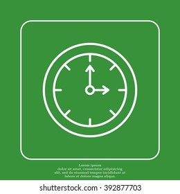 Clock line icon , Vector illustration flat design