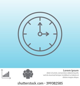Clock line icon , Vector illustration flat design