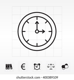 Clock line icon , Vector illustration flat design