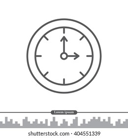 Clock line icon , Vector illustration flat design