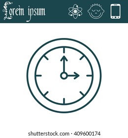 Clock line icon , Vector illustration flat design