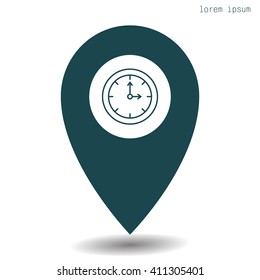Clock line icon , Vector illustration flat design