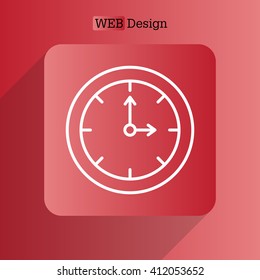 Clock line icon , Vector illustration flat design