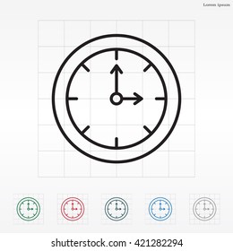 Clock line icon , Vector illustration flat design