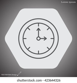 Clock line icon , Vector illustration flat design