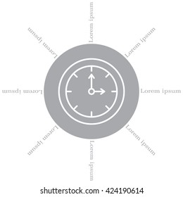 Clock line icon , Vector illustration flat design