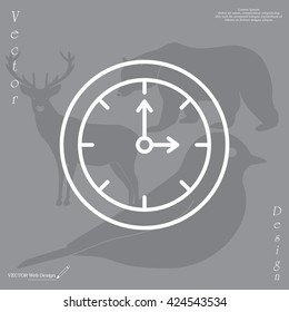 Clock line icon , Vector illustration flat design