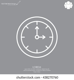 Clock line icon , Vector illustration flat design