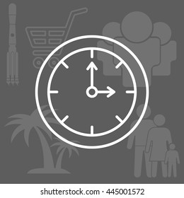 Clock line icon , Vector illustration flat design