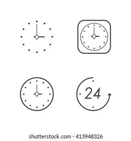 clock line icons set
