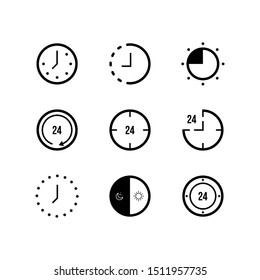 clock line icons vector file 