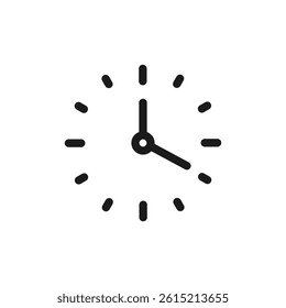 Clock with line in periphery outline icon vector