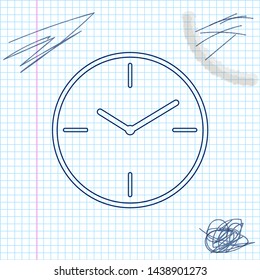 Clock line sketch icon isolated on white background. Time symbol. Vector Illustration