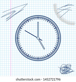 Clock line sketch icon isolated on white background. Time icon. Vector Illustration