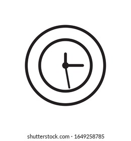 Diseño de icono de estilo de línea de reloj, herramienta de tiempo ver segunda fecha límite medir la cuenta regresiva y tema de objeto Ilustración vectorial