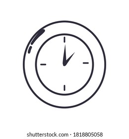 Clock line style icon design, Time tool watch second deadline measure countdown and object theme Vector illustration