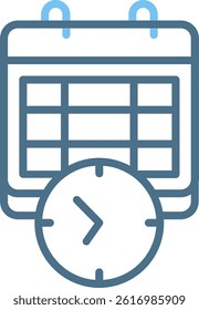 Clock Line Two Colour Icon