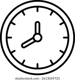 Clock Line Vector Icon Design