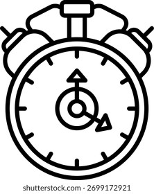 Design de ícone de vetor de linha de relógio